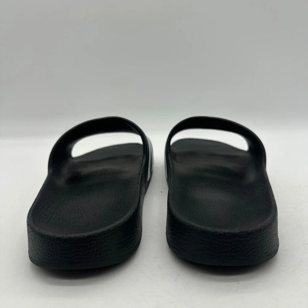 Adidas 03220UW002 Men 8 Women 9 Black White 3-Stripes Adilette Shower Slides